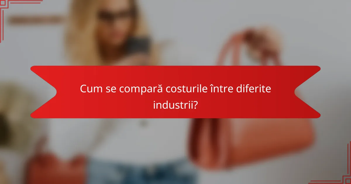 Cum se compară costurile între diferite industrii?