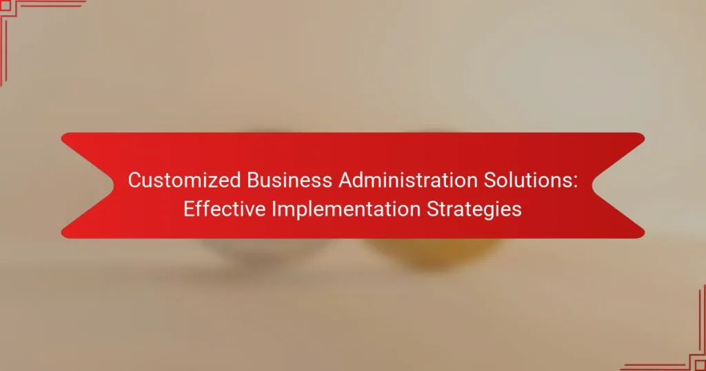 Customized Business Administration Solutions: Effective Implementation Strategies